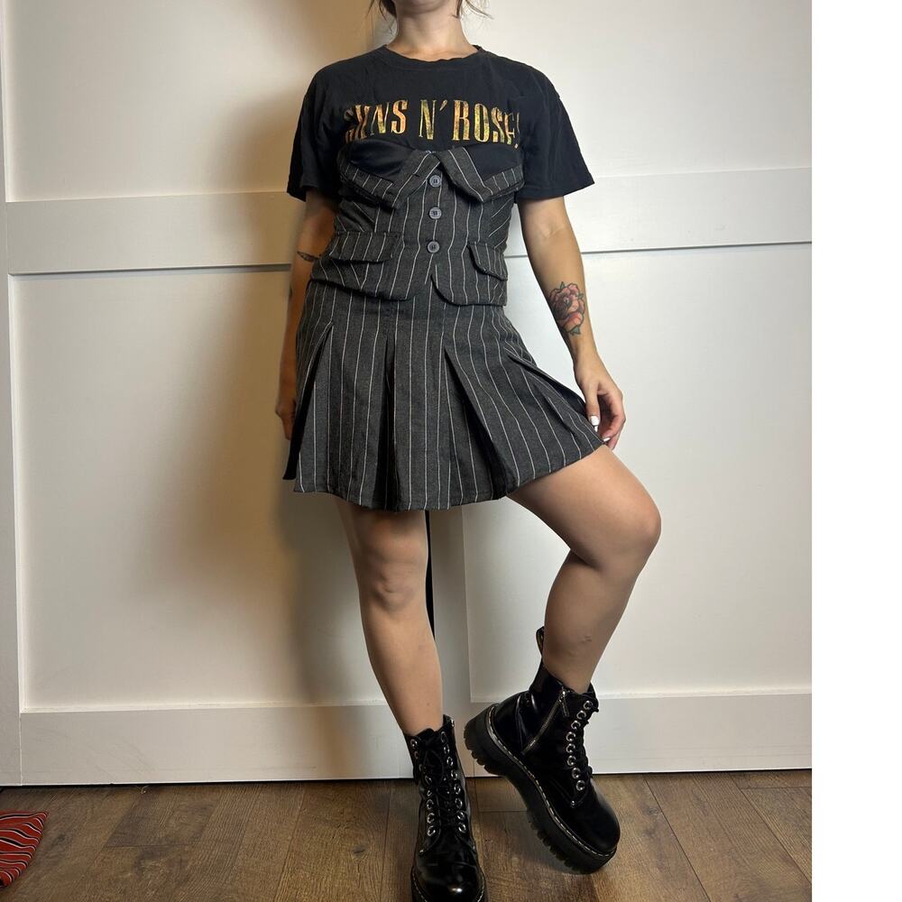 Kirious pinstripe skirt set size M office siren coquette